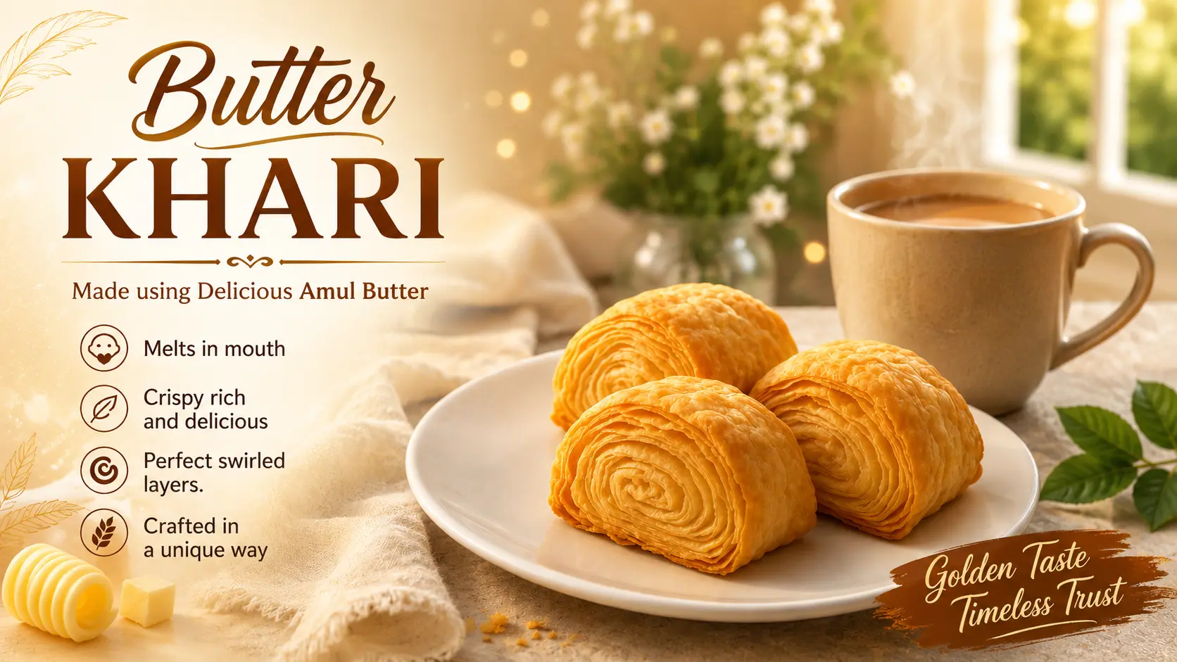Butter Khari features