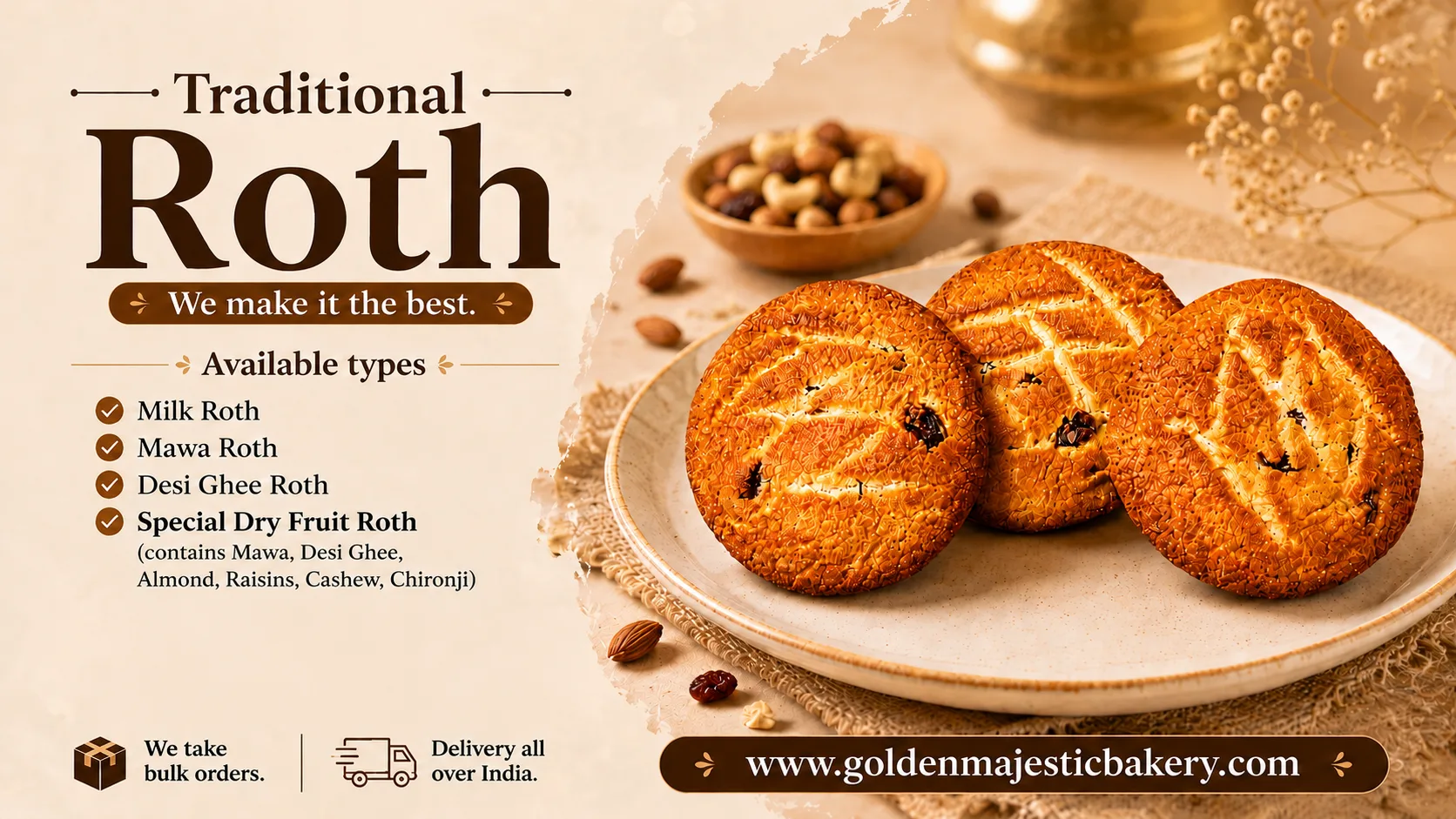 Traditional Roth varieties, bulk orders and delivery information